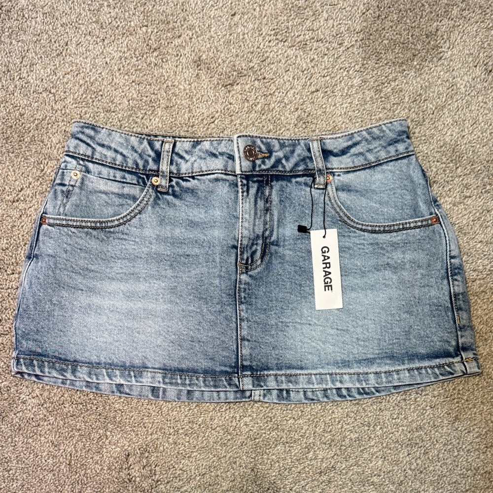 NWT Garage Jupe T/B Micro Skort Denim Skirt Amaris Blue Small S